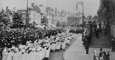 De Volwassenwording en Huwelijksfeesten van de Hertog van Westminster in Chester, illustratie uit The King, 1 juni 1901 door English Photographer